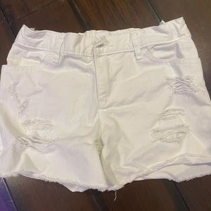 white jean shorts